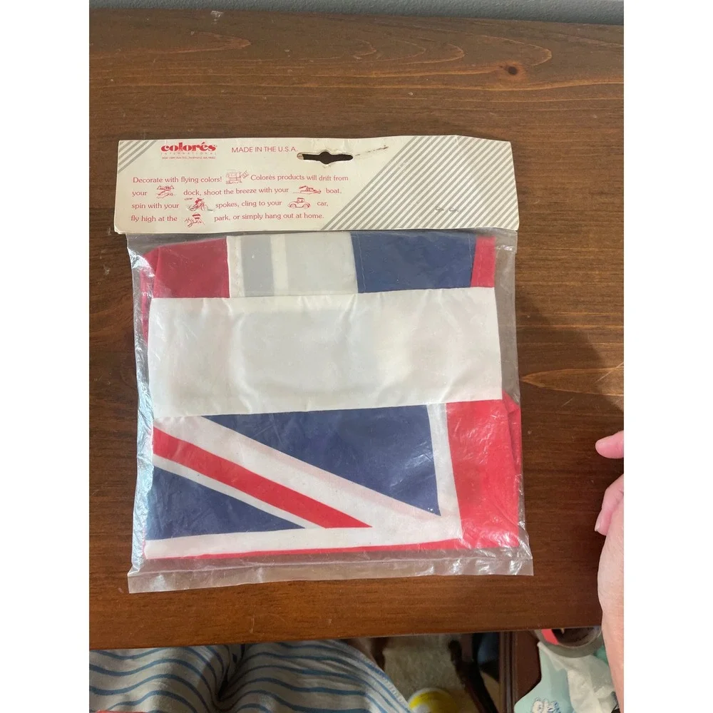 Vintage Colores International Union Jack Windsocks Set of 2 Made in USA New